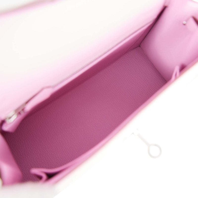 Hermes Kelly Sellier 25 Mauve Sylvestre Epsom Palladium Hardware - Image 7
