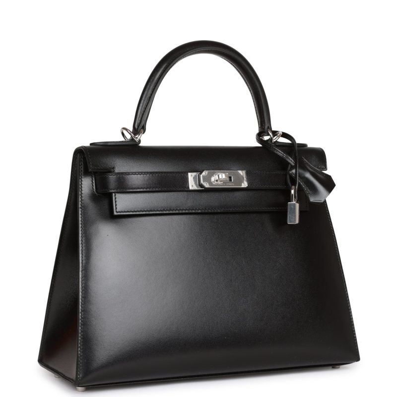 Hermes Kelly Sellier 28 Black Box Palladium Hardware - Image 2