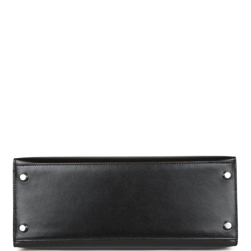 Hermes Kelly Sellier 28 Black Box Palladium Hardware - Image 6