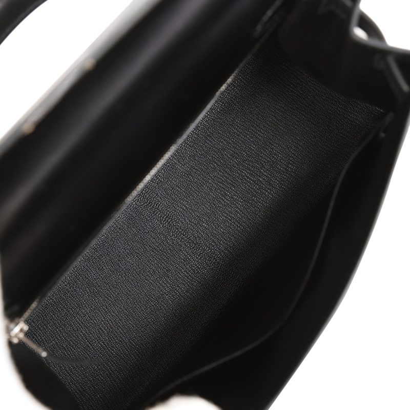 Hermes Kelly Sellier 28 Black Box Palladium Hardware - Image 8