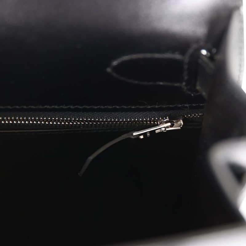 Hermes Kelly Sellier 28 Black Box Palladium Hardware - Image 9