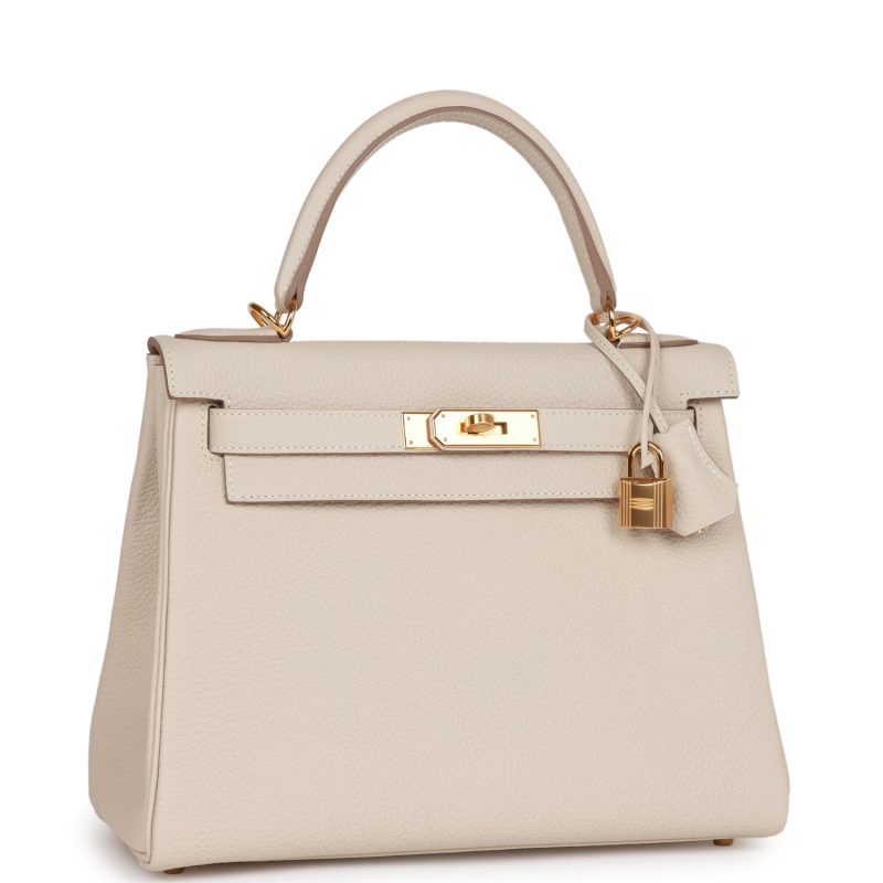 Hermes Kelly Retourne 28 Craie Togo Gold Hardware - Image 2