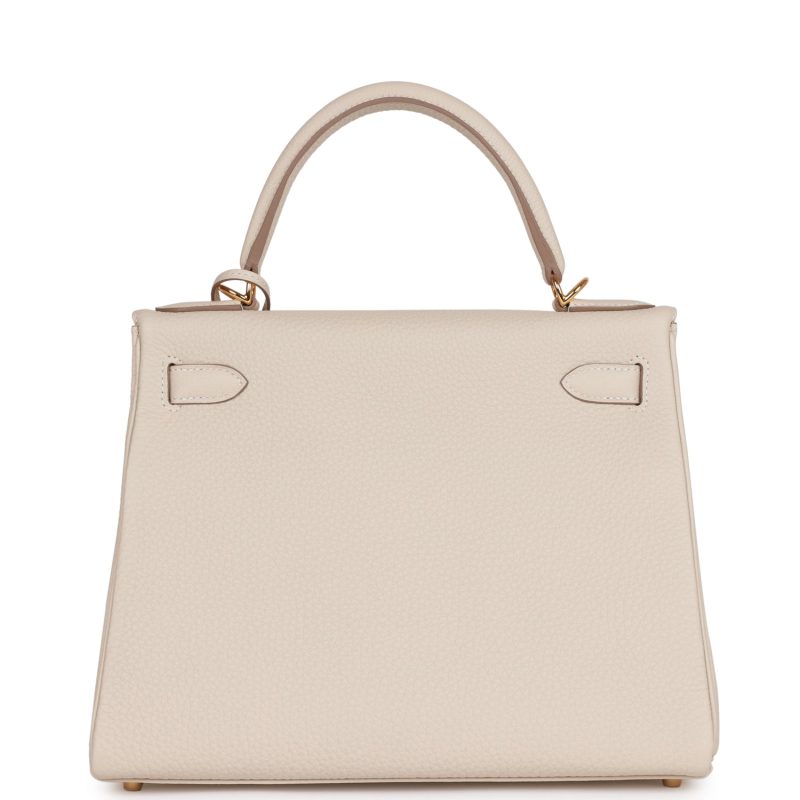 Hermes Kelly Retourne 28 Craie Togo Gold Hardware - Image 4