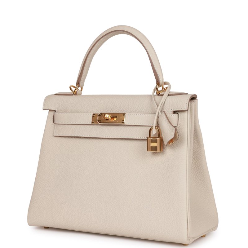 Hermes Kelly Retourne 28 Craie Togo Gold Hardware - Image 5