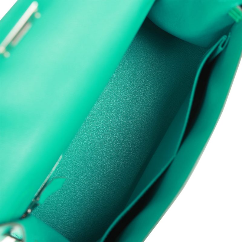 Hermes Kelly Sellier 28 Vert Verone Madame and Shiny Niloticus Crocodile Touch Palladium - Image 7