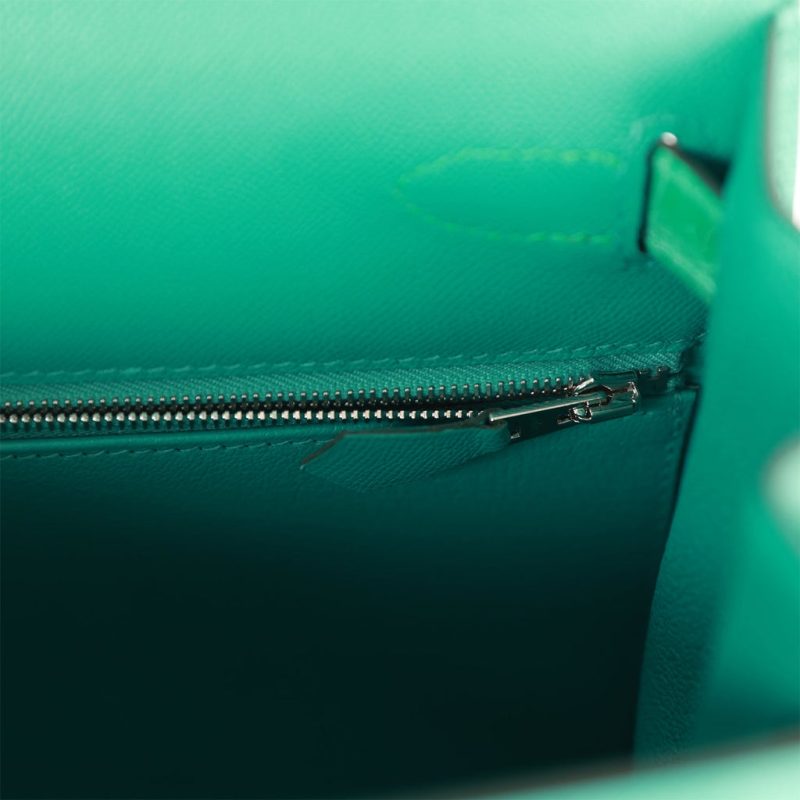 Hermes Kelly Sellier 28 Vert Verone Madame and Shiny Niloticus Crocodile Touch Palladium - Image 8
