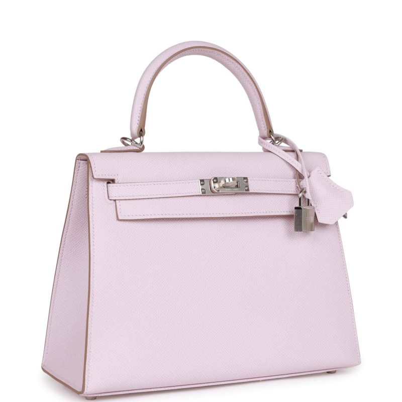 Hermes Kelly Sellier 25 Mauve Pale Epsom Palladium Hardware - Image 2
