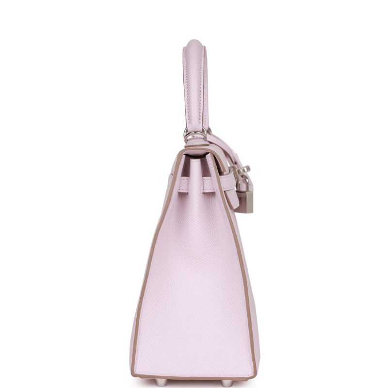 Hermes Kelly Sellier 25 Mauve Pale Epsom Palladium Hardware - Image 3