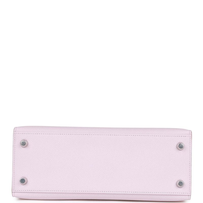 Hermes Kelly Sellier 25 Mauve Pale Epsom Palladium Hardware - Image 6