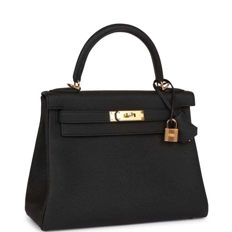 Hermes Kelly Retourne 28 Black Togo Gold Hardware - Image 2