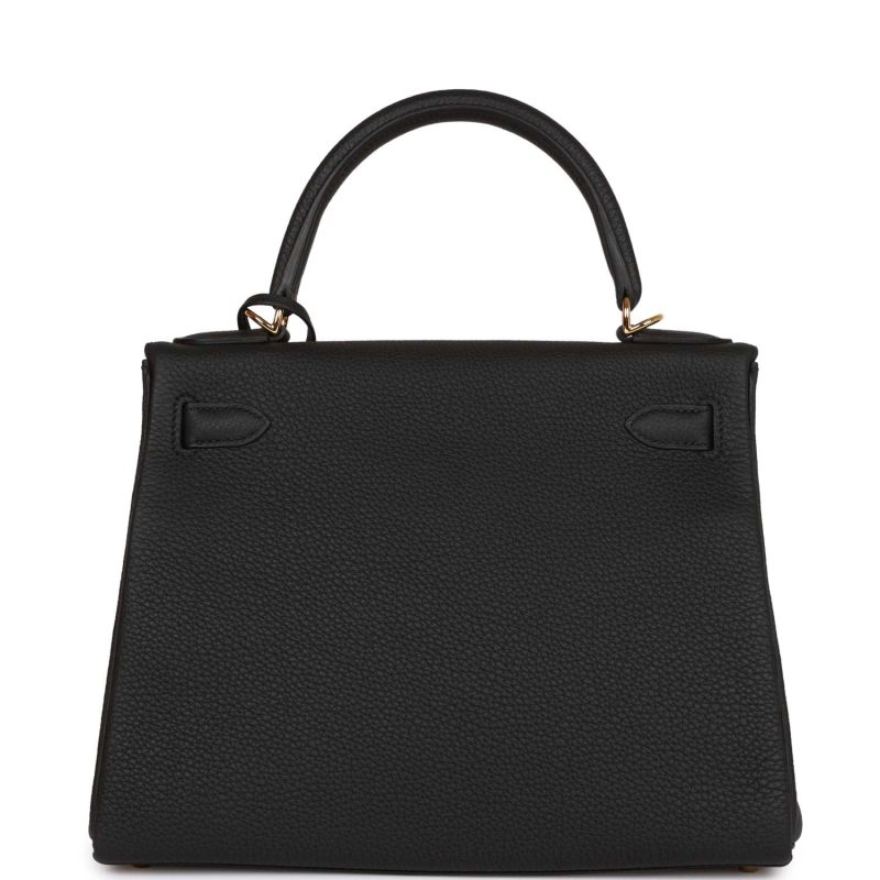 Hermes Kelly Retourne 28 Black Togo Gold Hardware - Image 5