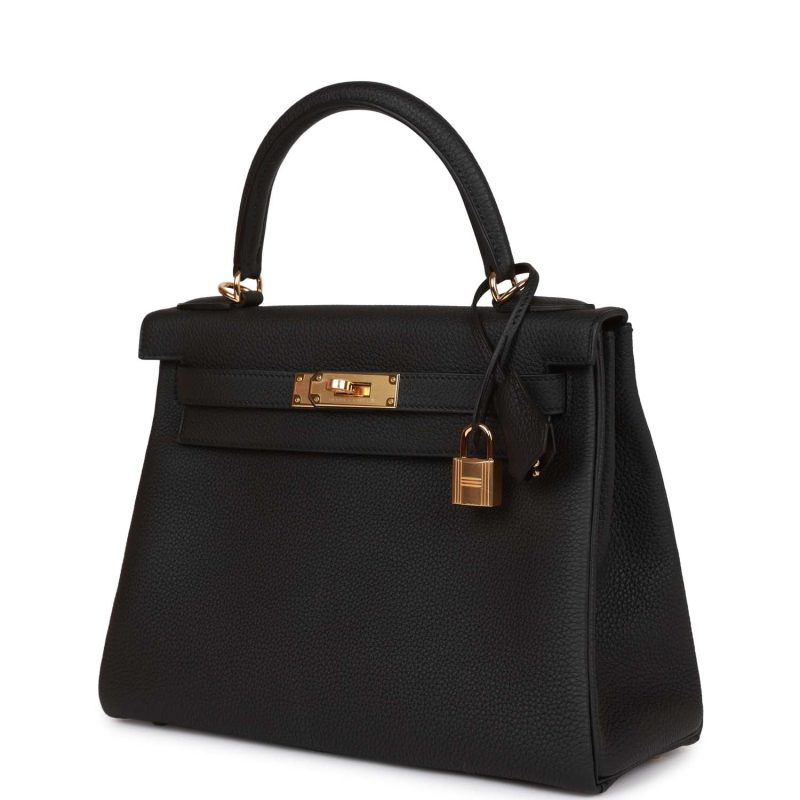 Hermes Kelly Retourne 28 Black Togo Gold Hardware - Image 3