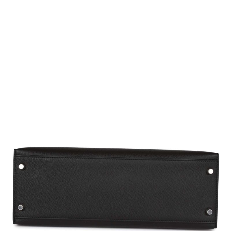 Hermes Kelly Sellier 32 Black Epsom Palladium Hardware - Image 6