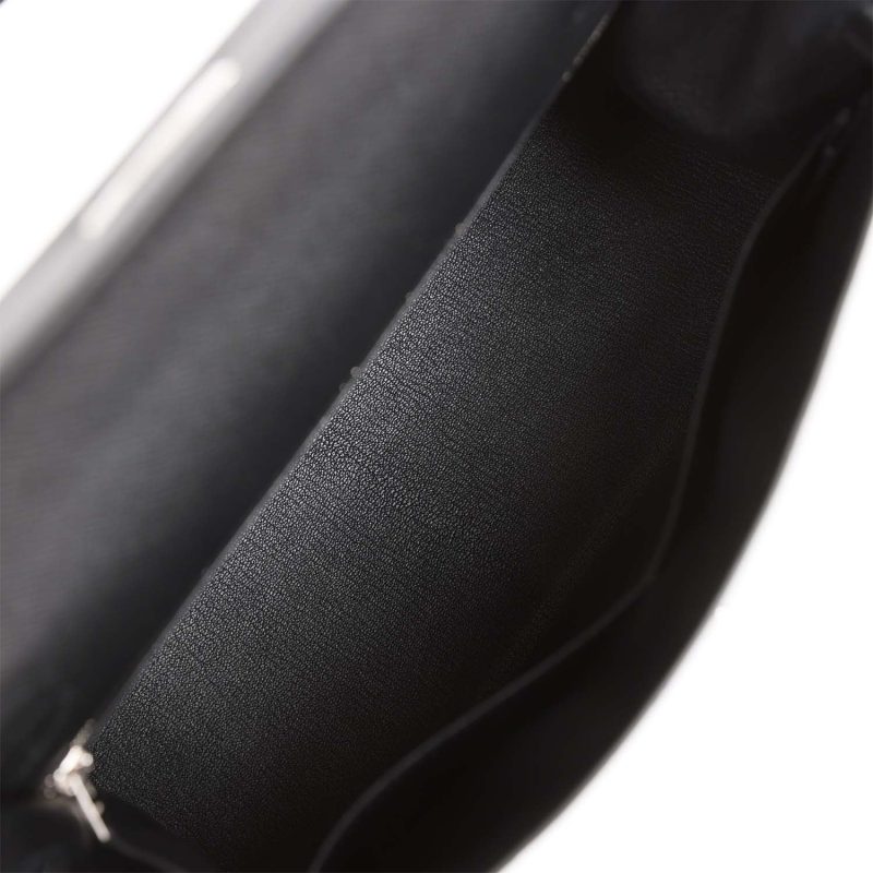 Hermes Kelly Sellier 32 Black Epsom Palladium Hardware - Image 8