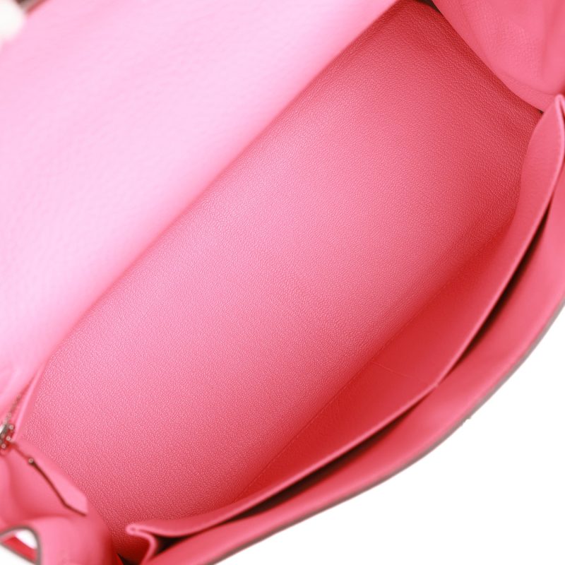 Hermes Kelly Retourne 32 Rose Azalee Clemence Palladium Hardware - Image 8