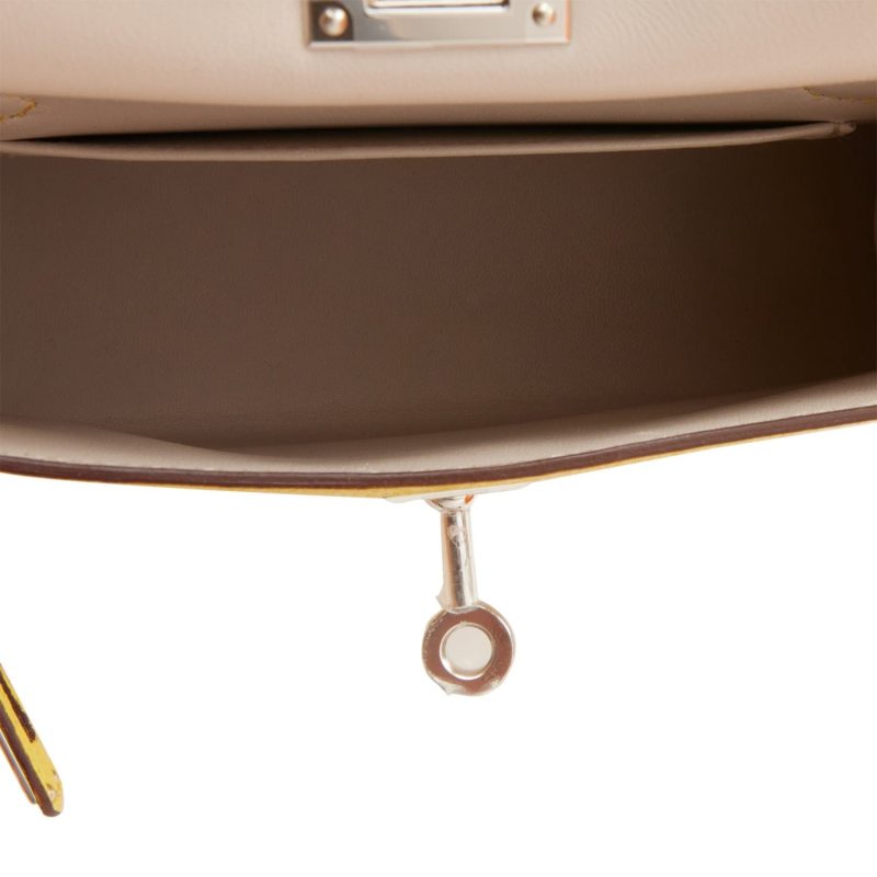 Hermes Kelly Sellier 20 Jaune de Naples Verso Chevre Palladium Hardware - Image 8