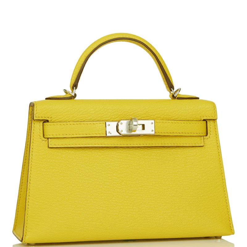 Hermes Kelly Sellier 20 Jaune de Naples Verso Chevre Palladium Hardware - Image 2