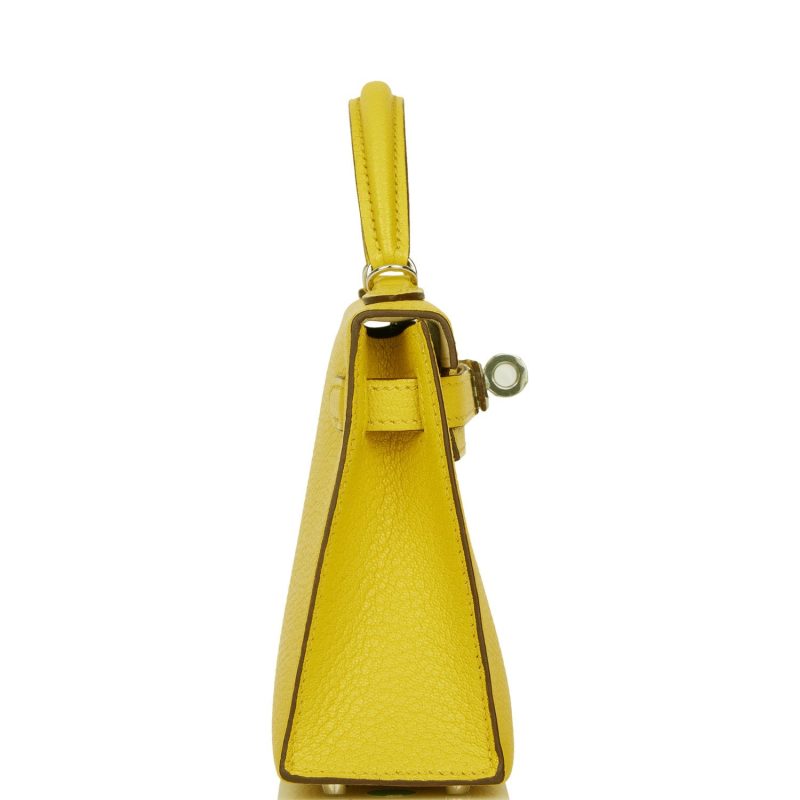 Hermes Kelly Sellier 20 Jaune de Naples Verso Chevre Palladium Hardware - Image 3