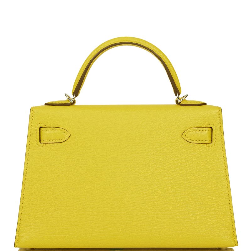 Hermes Kelly Sellier 20 Jaune de Naples Verso Chevre Palladium Hardware - Image 4