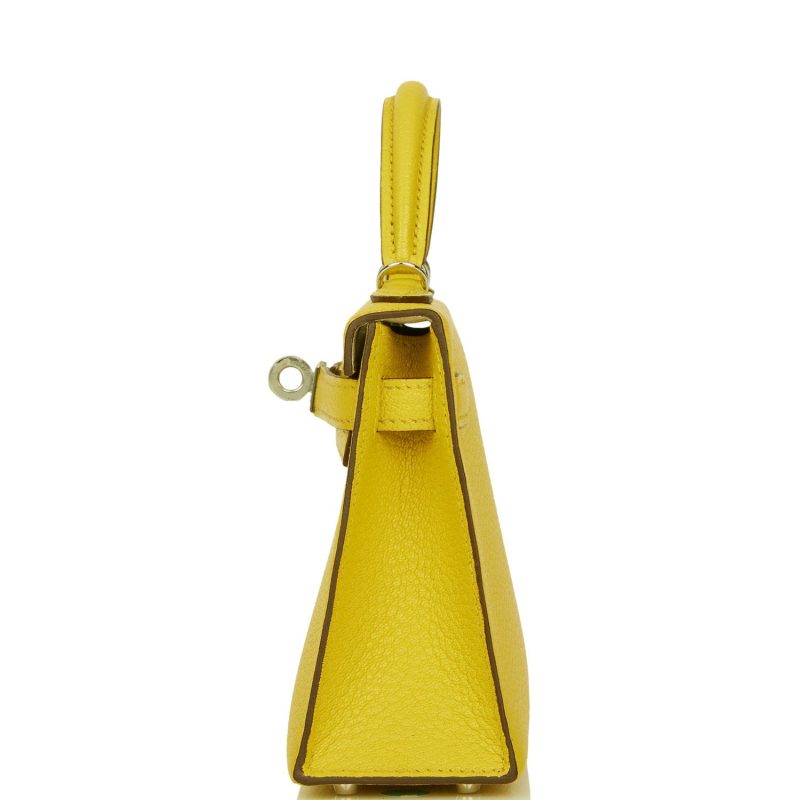 Hermes Kelly Sellier 20 Jaune de Naples Verso Chevre Palladium Hardware - Image 5