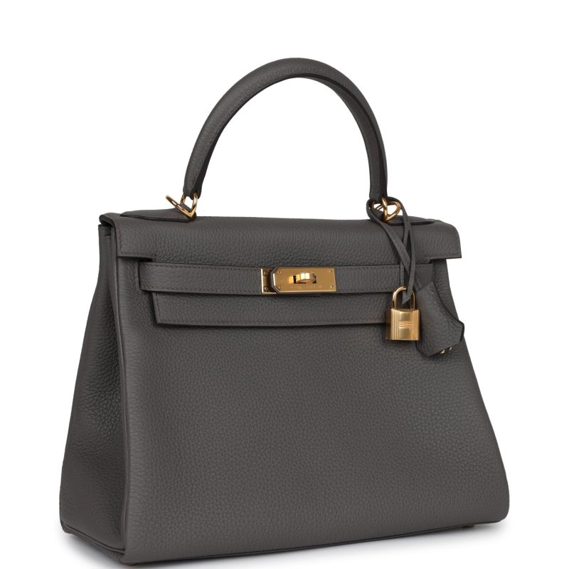 Hermes Kelly Retourne 28 Etain Togo Gold Hardware - Image 2