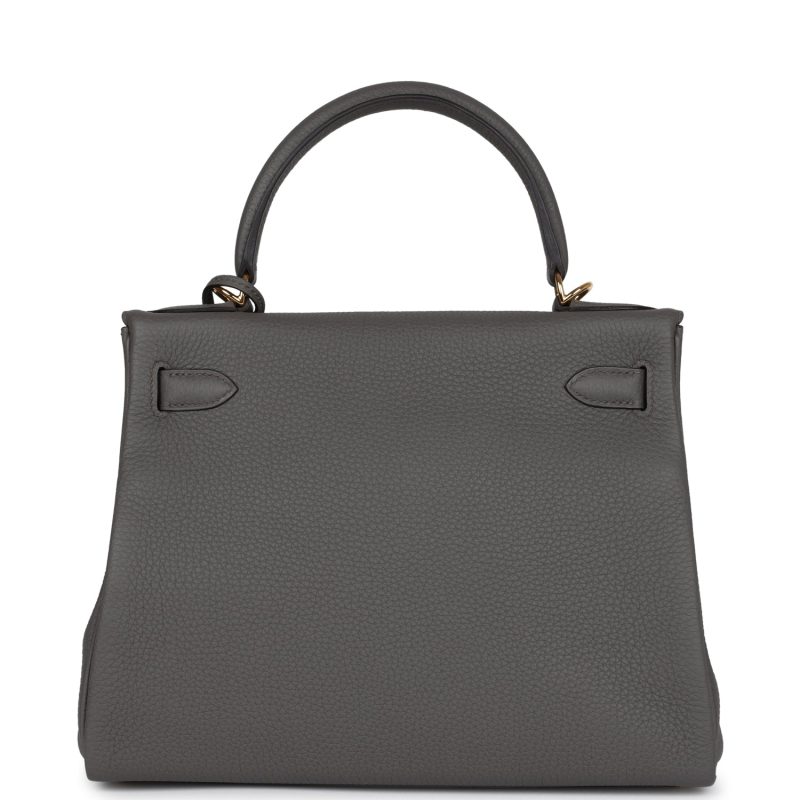 Hermes Kelly Retourne 28 Etain Togo Gold Hardware - Image 5