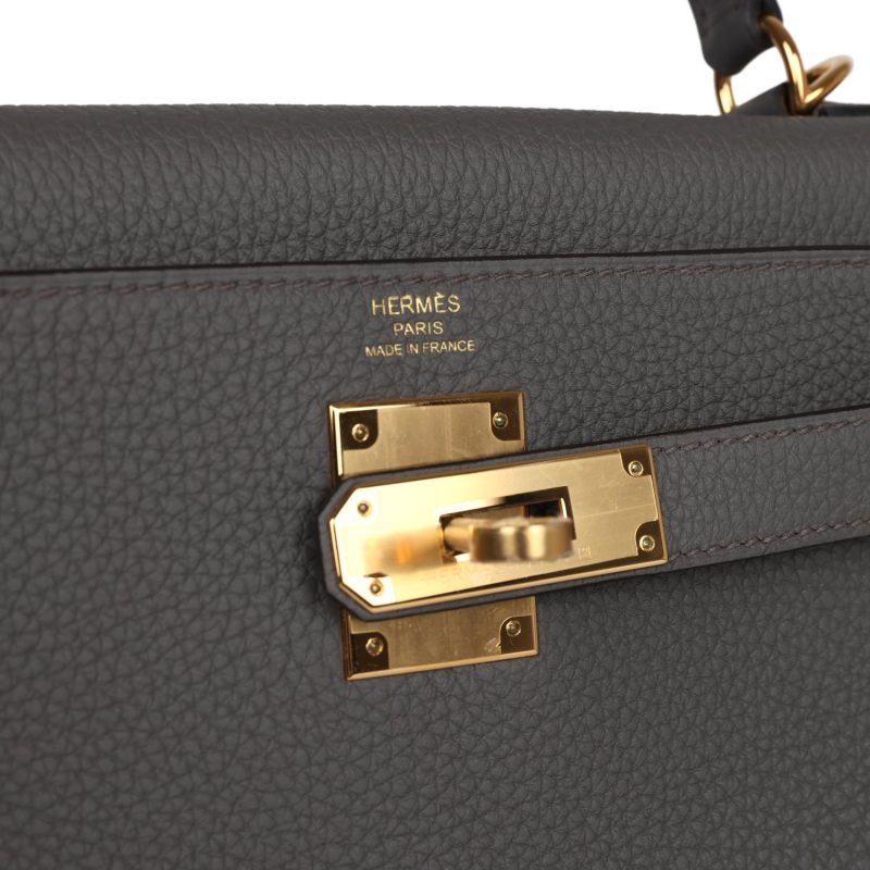 Hermes Kelly Retourne 28 Etain Togo Gold Hardware - Image 7