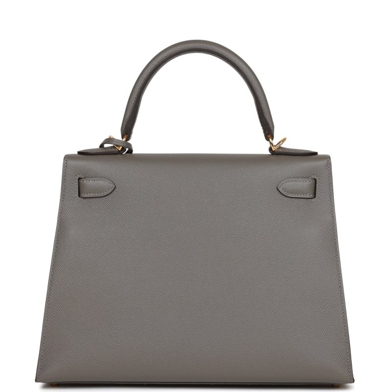 Hermes Kelly Sellier 28 Gris Meyer Epsom Gold Hardware - Image 5
