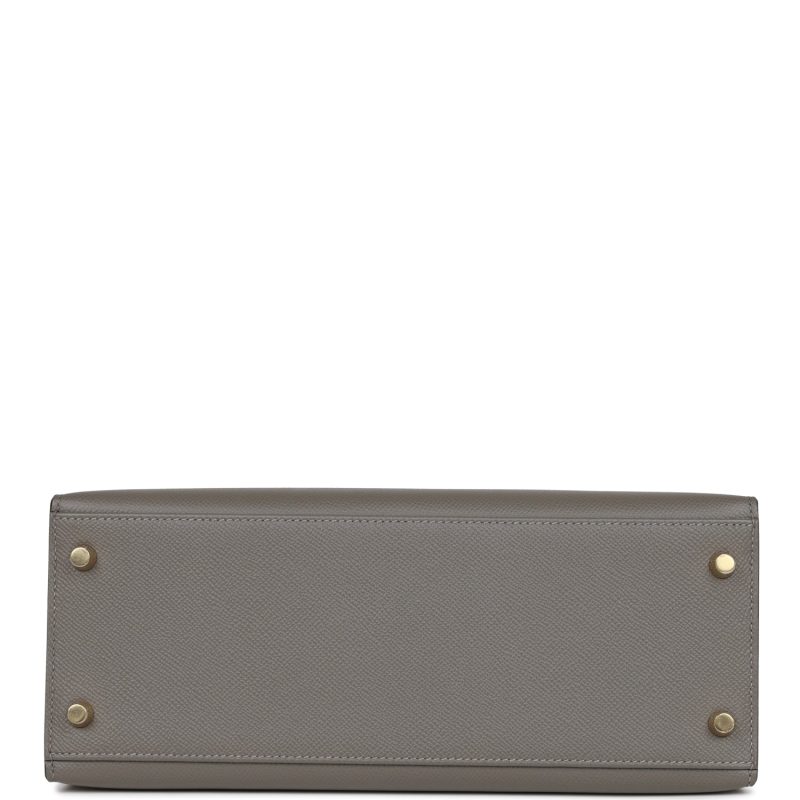 Hermes Kelly Sellier 28 Gris Meyer Epsom Gold Hardware - Image 6