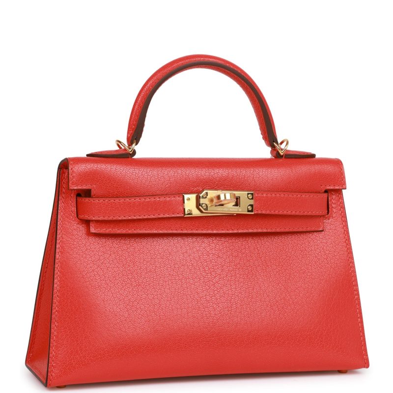 Hermes Kelly Sellier 20 Capucine Chevre Gold Hardware - Image 2