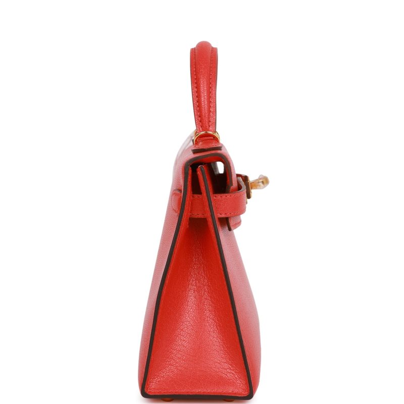 Hermes Kelly Sellier 20 Capucine Chevre Gold Hardware - Image 3