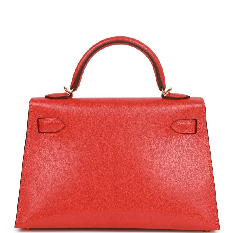 Hermes Kelly Sellier 20 Capucine Chevre Gold Hardware - Image 4
