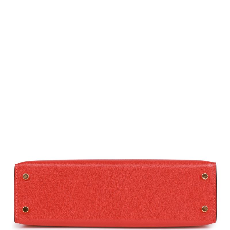 Hermes Kelly Sellier 20 Capucine Chevre Gold Hardware - Image 6