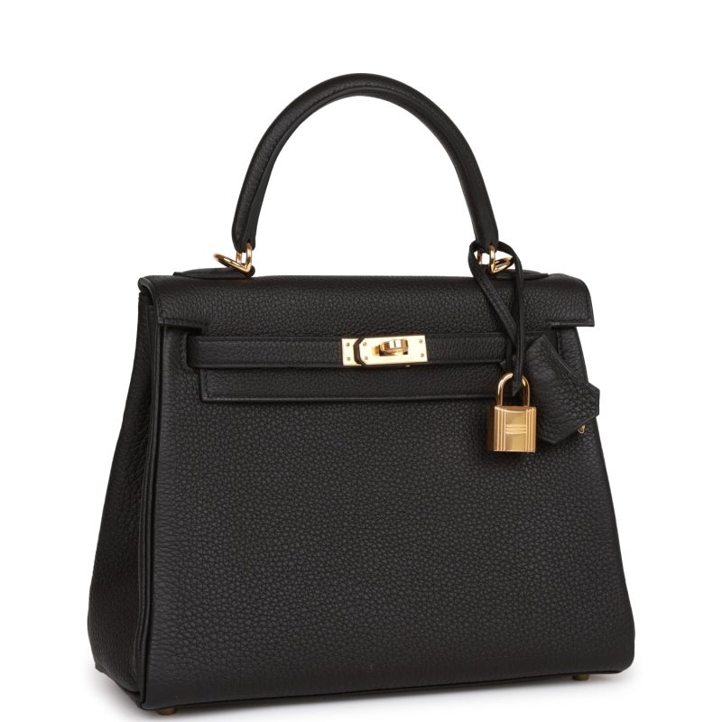 Hermes Kelly Retourne 25 Black Togo Gold Hardware - Image 2