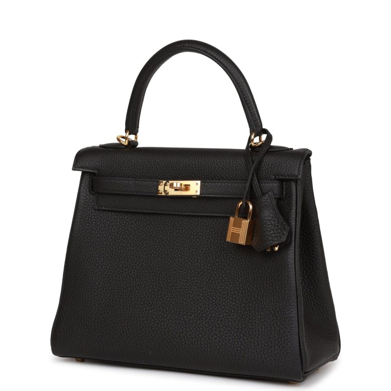 Hermes Kelly Retourne 25 Black Togo Gold Hardware - Image 3