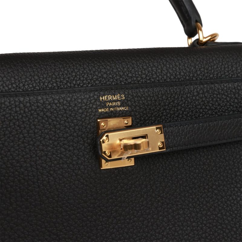 Hermes Kelly Retourne 25 Black Togo Gold Hardware - Image 7