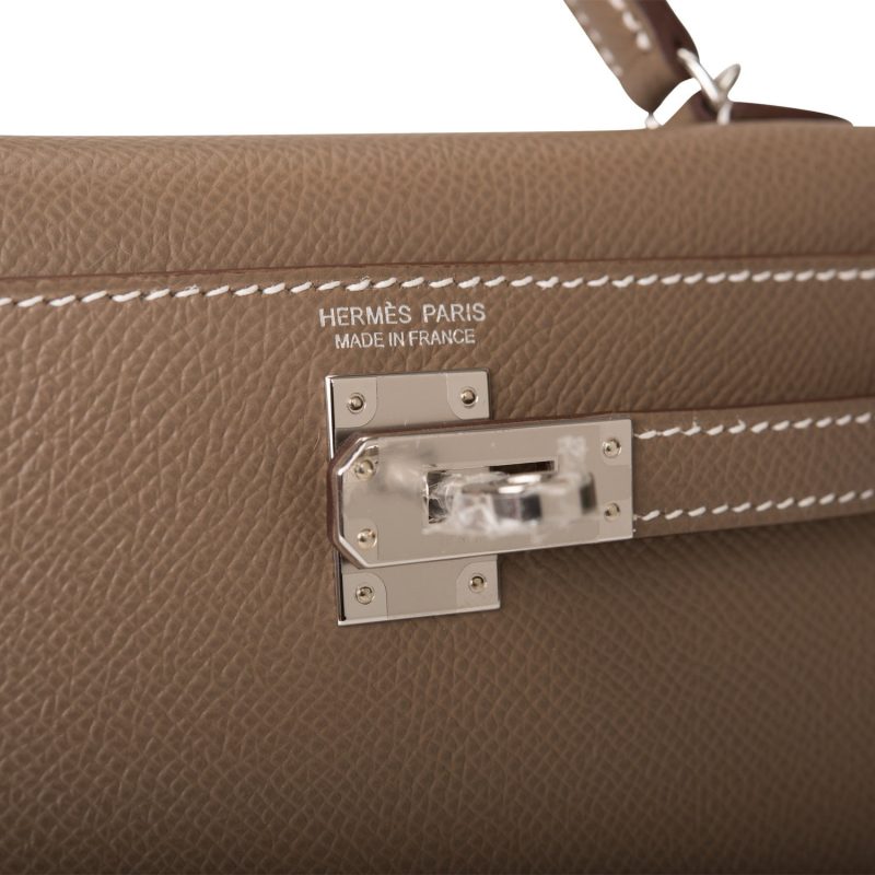 Hermes Kelly Sellier 20 Etoupe Epsom Palladium Hardware - Image 6