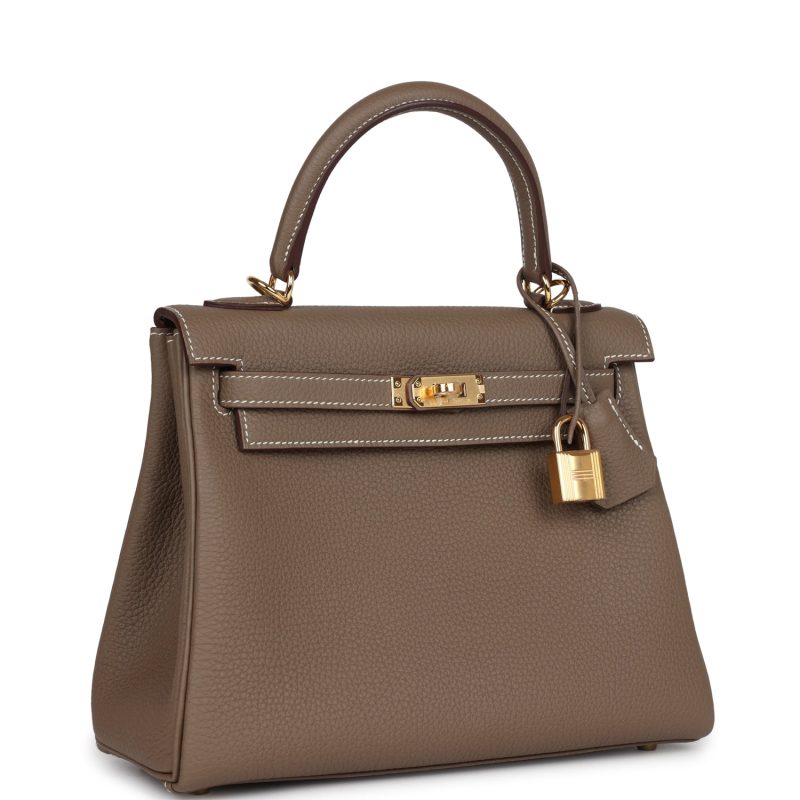 Hermes Kelly Retourne 25 Etoupe Togo Gold Hardware - Image 2