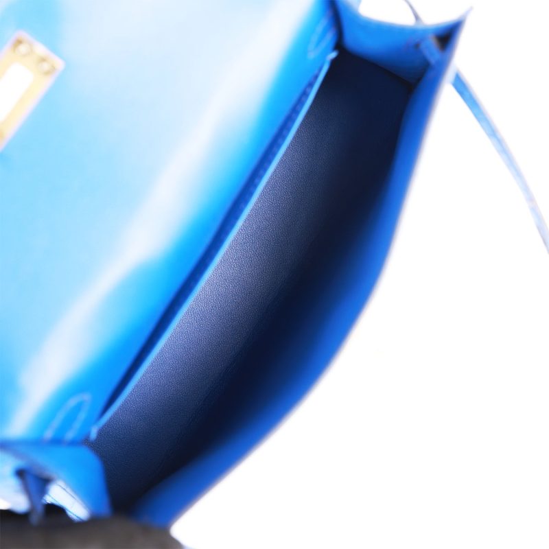 Hermes Kelly Sellier 20 Bleu Royal Matte Alligator Gold Hardware - Image 8