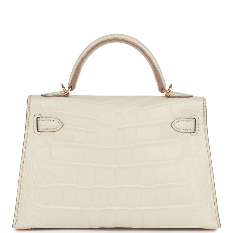 Hermes Kelly Sellier 20 Beton Matte Alligator Gold Hardware - Image 4