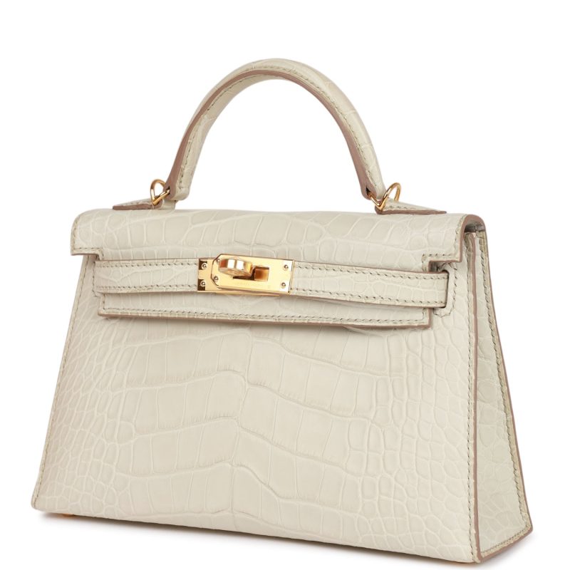 Hermes Kelly Sellier 20 Beton Matte Alligator Gold Hardware - Image 5
