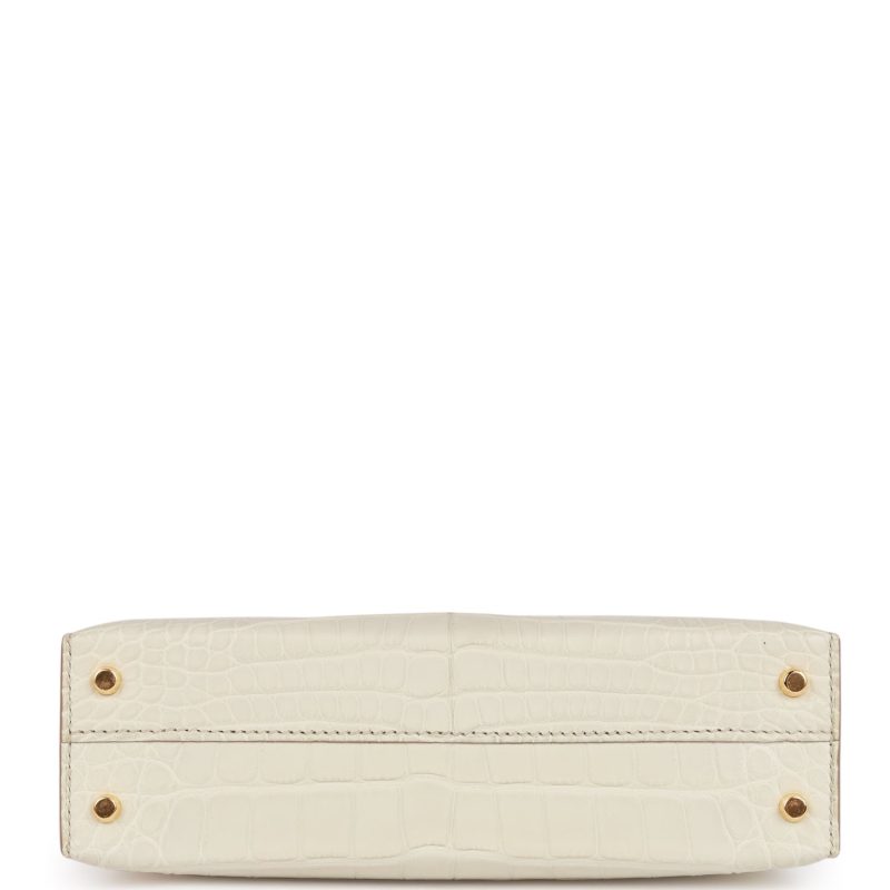 Hermes Kelly Sellier 20 Beton Matte Alligator Gold Hardware - Image 6