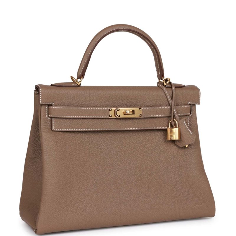 Hermes Kelly Retourne 32 Etoupe Togo Gold Hardware - Image 2