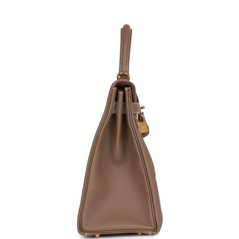 Hermes Kelly Retourne 32 Etoupe Togo Gold Hardware - Image 4