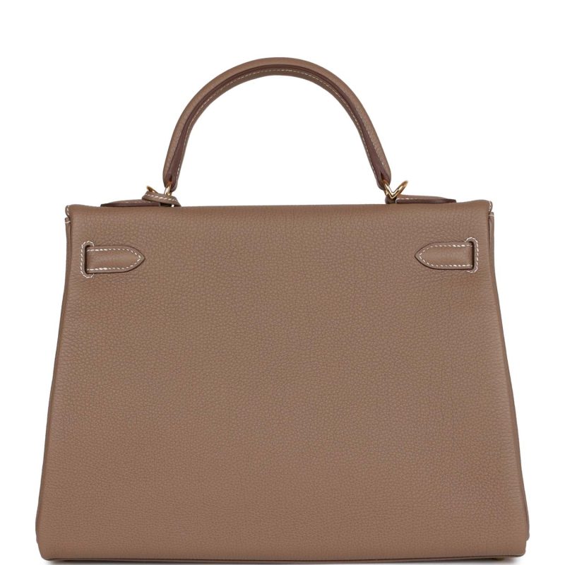 Hermes Kelly Retourne 32 Etoupe Togo Gold Hardware - Image 5