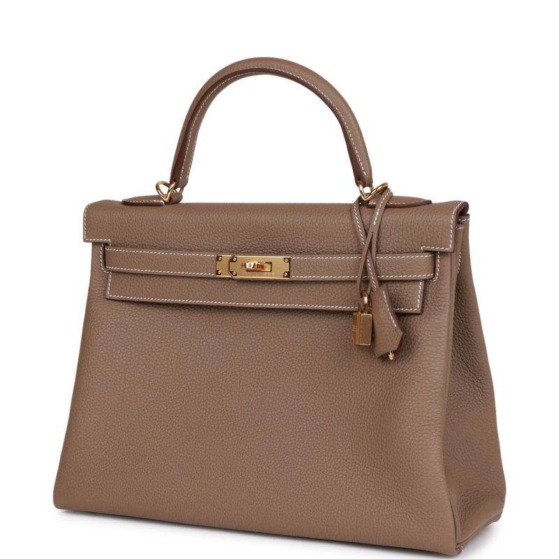 Hermes Kelly Retourne 32 Etoupe Togo Gold Hardware - Image 3