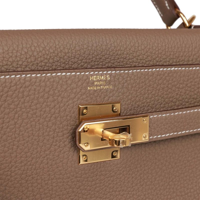 Hermes Kelly Retourne 32 Etoupe Togo Gold Hardware - Image 7