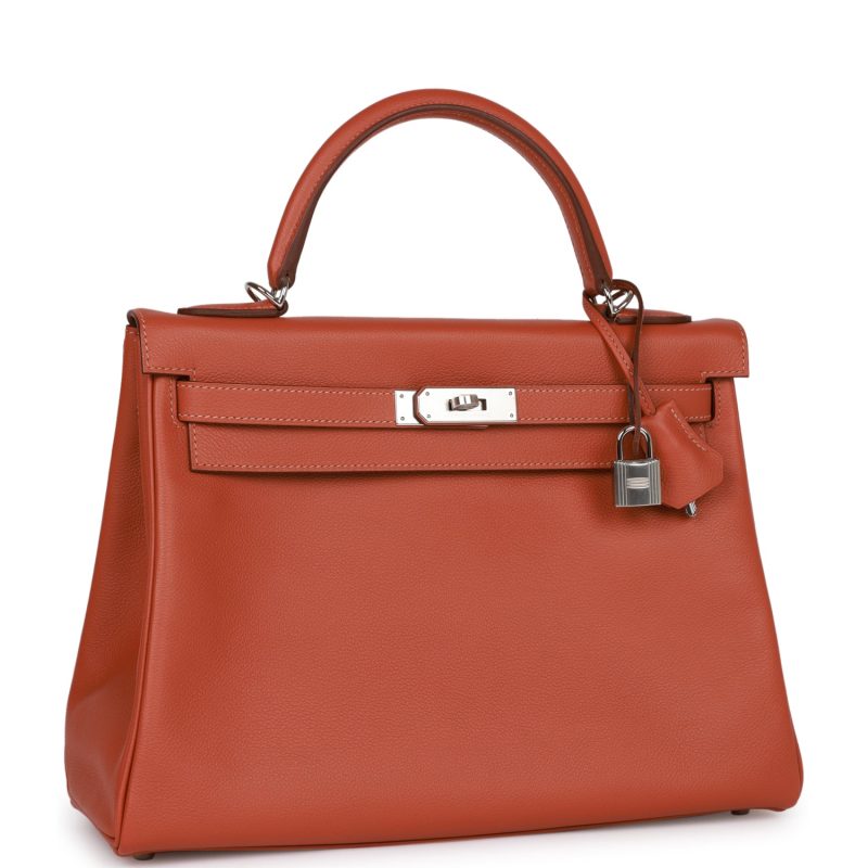 Hermes Kelly Retourne 32 Blush Verso Evercolor Palladium Hardware - Image 2