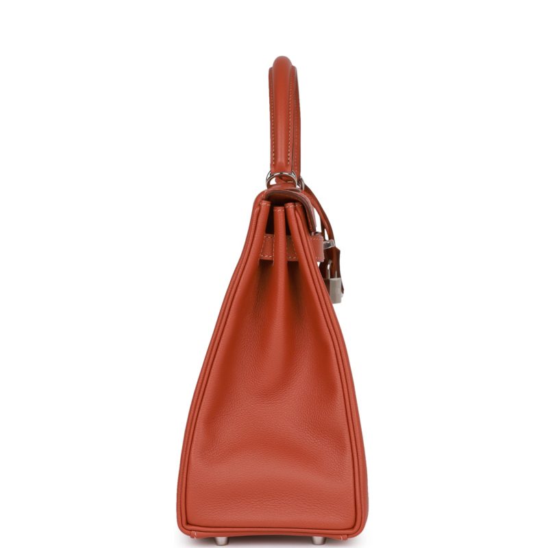 Hermes Kelly Retourne 32 Blush Verso Evercolor Palladium Hardware - Image 4