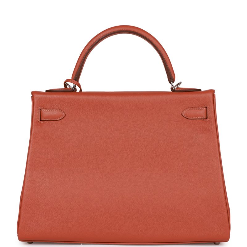 Hermes Kelly Retourne 32 Blush Verso Evercolor Palladium Hardware - Image 5